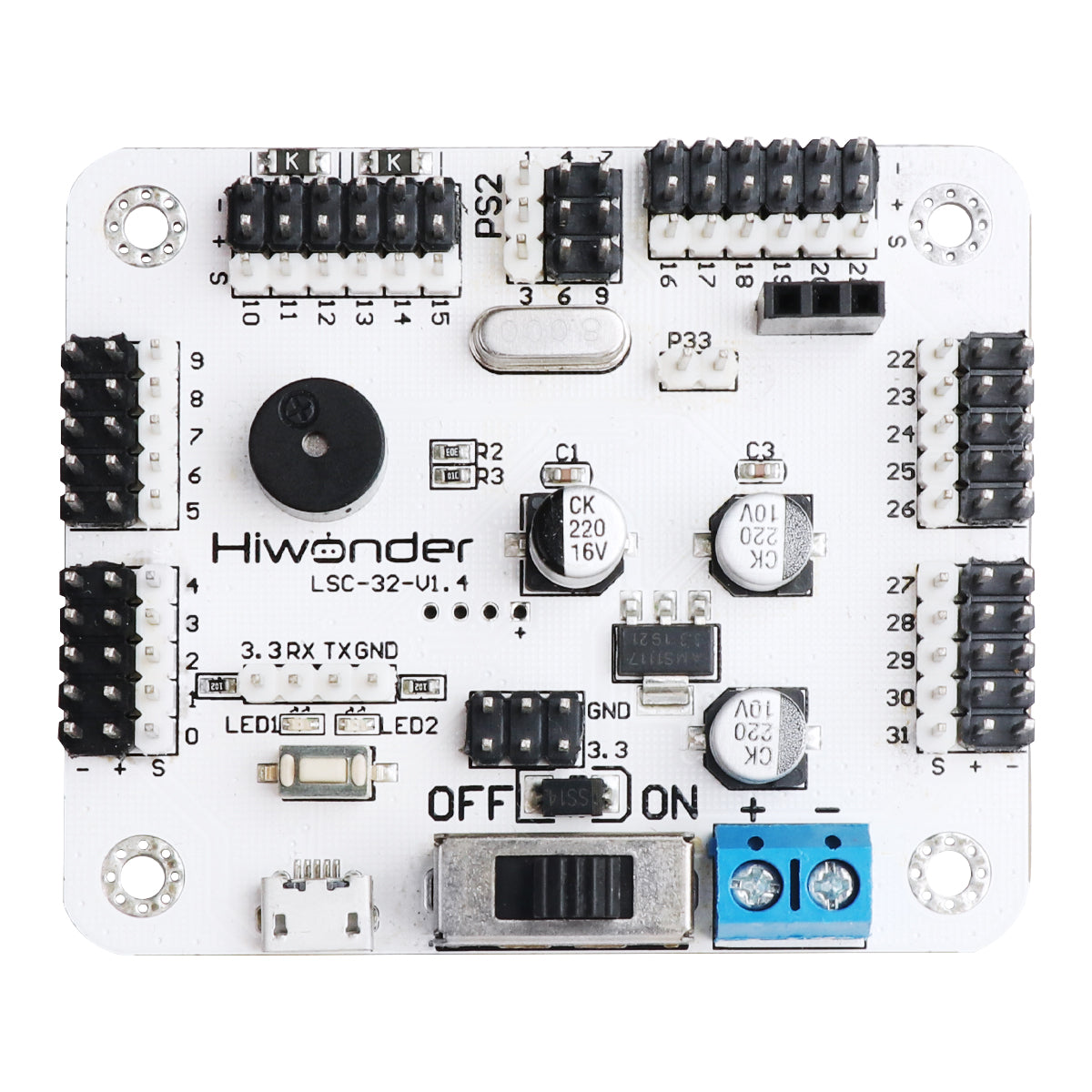 LSC-32: Hiwonder 32 Channel Digital Servo Controller with 16M Memory/ Arduino Compatible